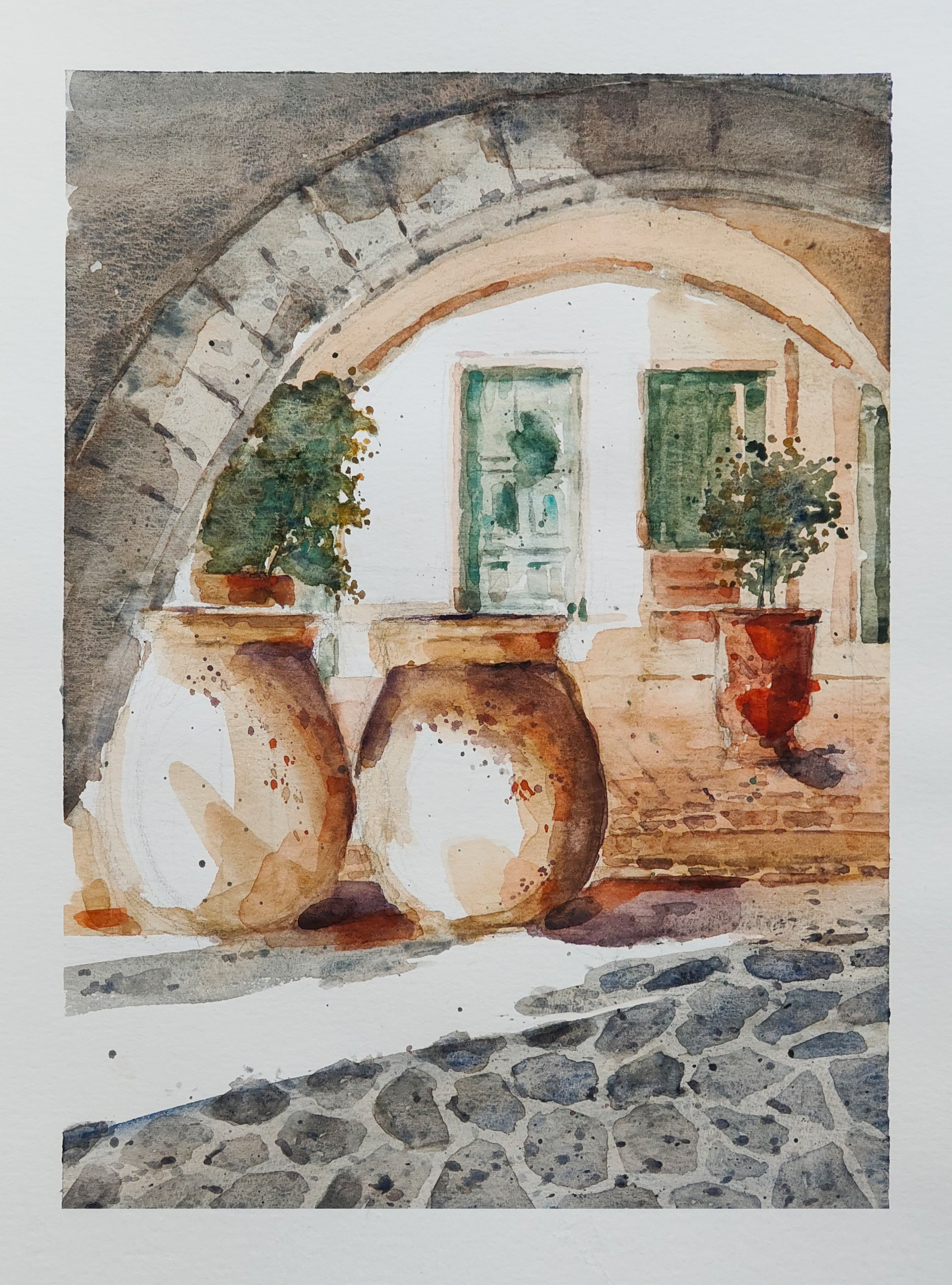 Arcades en fin de journée